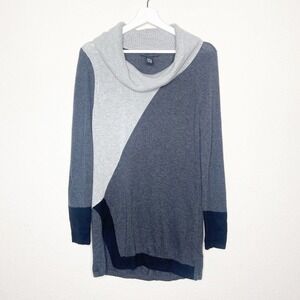 Grace Elements Color Block Side Slit Cowl Neck Sweater Sz S
